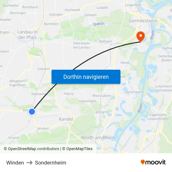 Winden to Sondernheim map