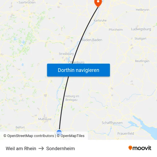 Weil am Rhein to Sondernheim map