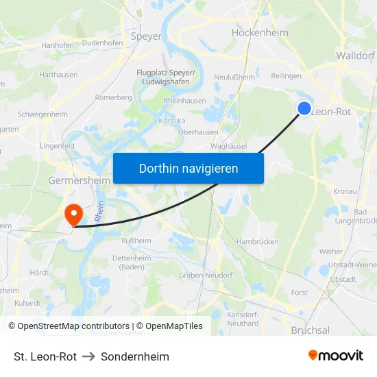 St. Leon-Rot to Sondernheim map