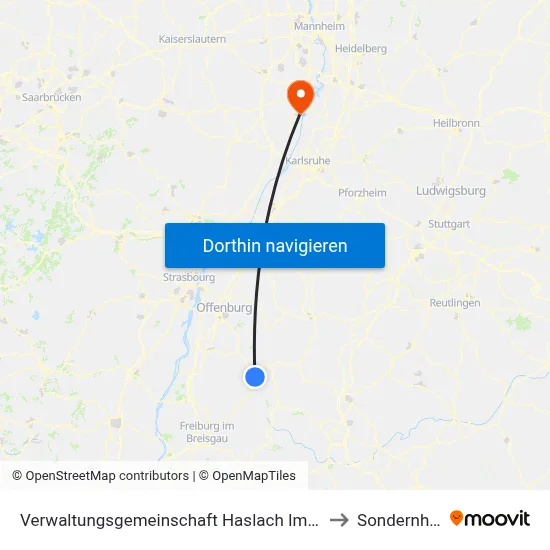 Verwaltungsgemeinschaft Haslach Im Kinzigtal to Sondernheim map