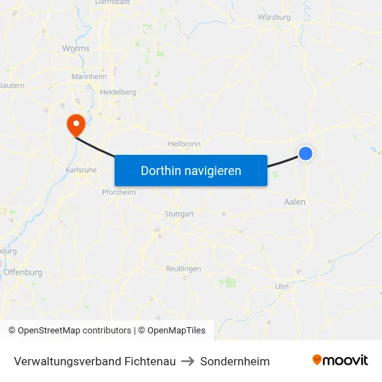 Verwaltungsverband Fichtenau to Sondernheim map