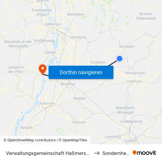 Verwaltungsgemeinschaft Haßmersheim to Sondernheim map
