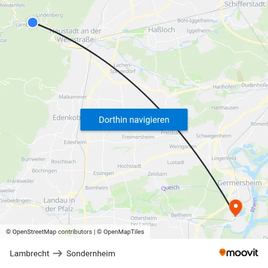 Lambrecht to Sondernheim map