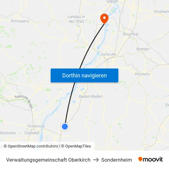 Verwaltungsgemeinschaft Oberkirch to Sondernheim map