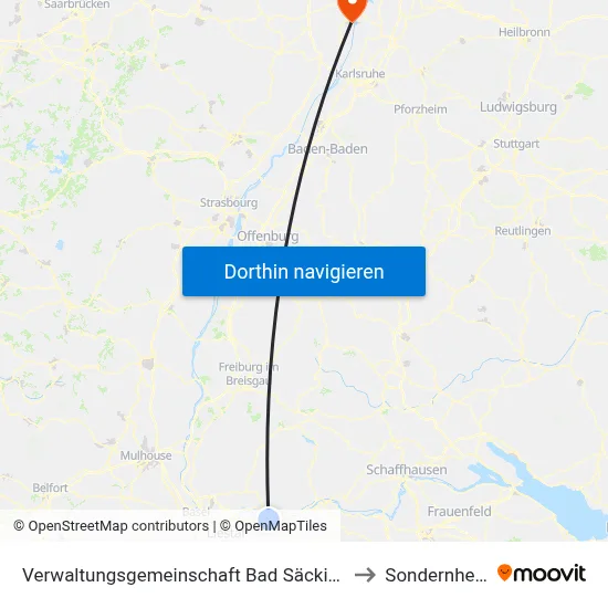 Verwaltungsgemeinschaft Bad Säckingen to Sondernheim map