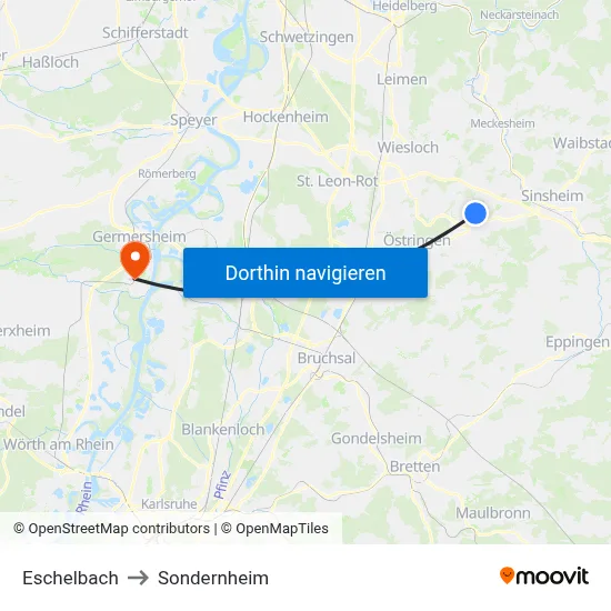 Eschelbach to Sondernheim map