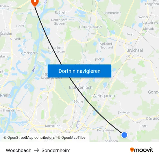 Wöschbach to Sondernheim map