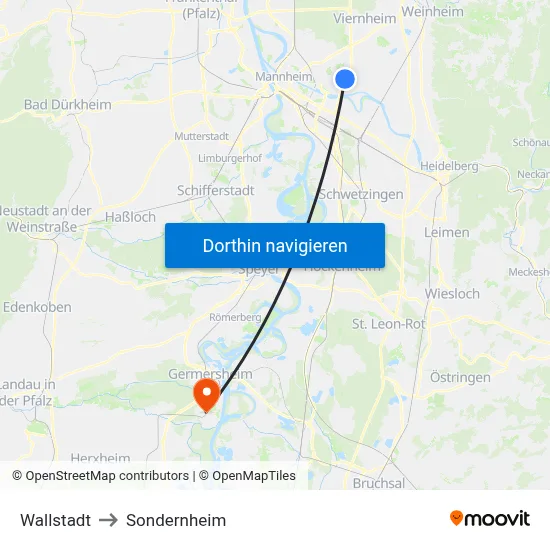 Wallstadt to Sondernheim map