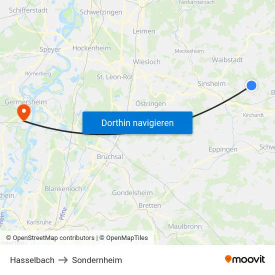 Hasselbach to Sondernheim map