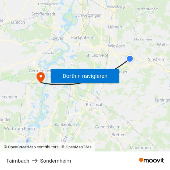 Tairnbach to Sondernheim map