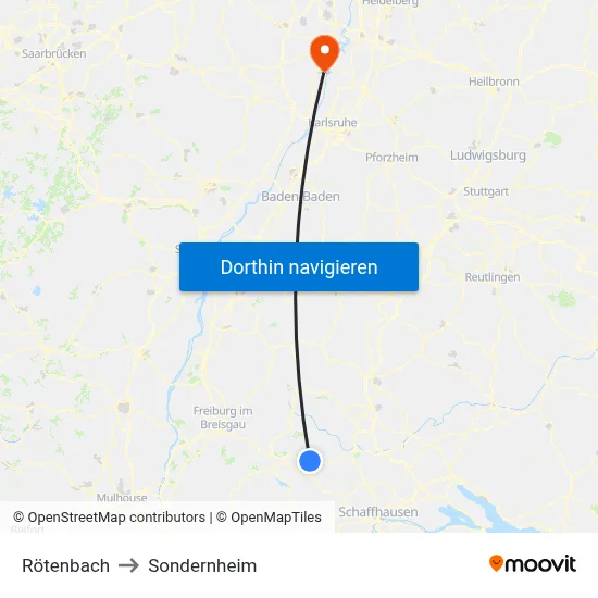 Rötenbach to Sondernheim map