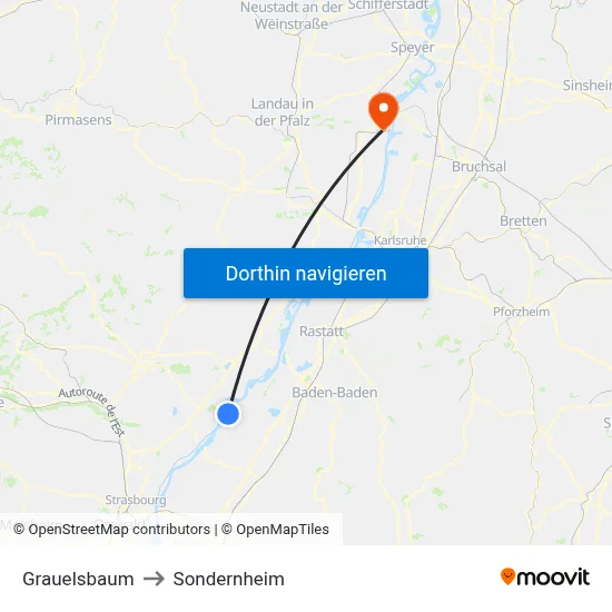 Grauelsbaum to Sondernheim map