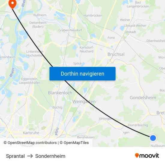 Sprantal to Sondernheim map