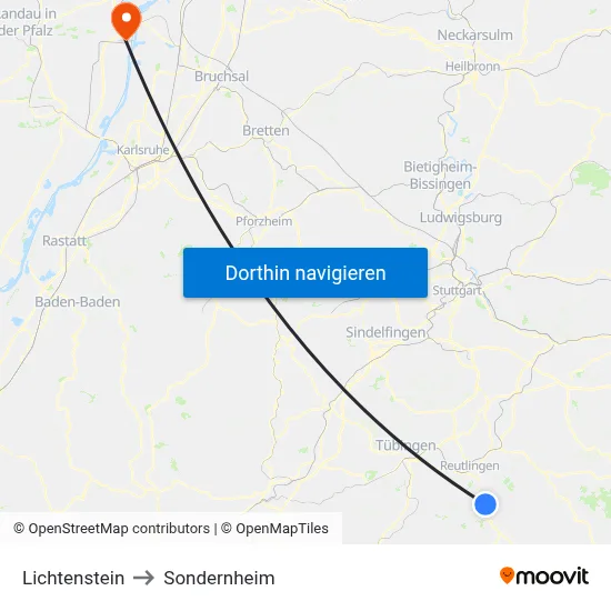Lichtenstein to Sondernheim map