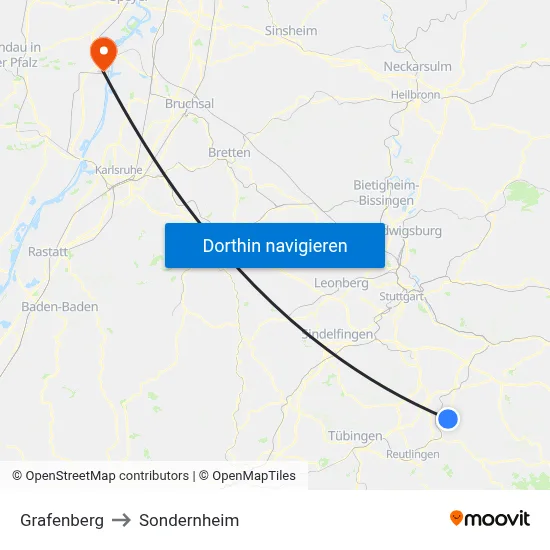 Grafenberg to Sondernheim map