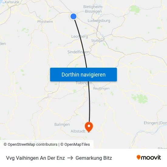 Vvg Vaihingen An Der Enz to Gemarkung Bitz map
