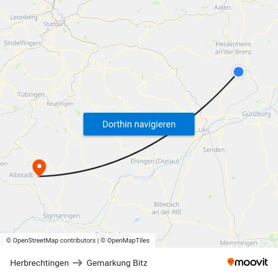 Herbrechtingen to Gemarkung Bitz map