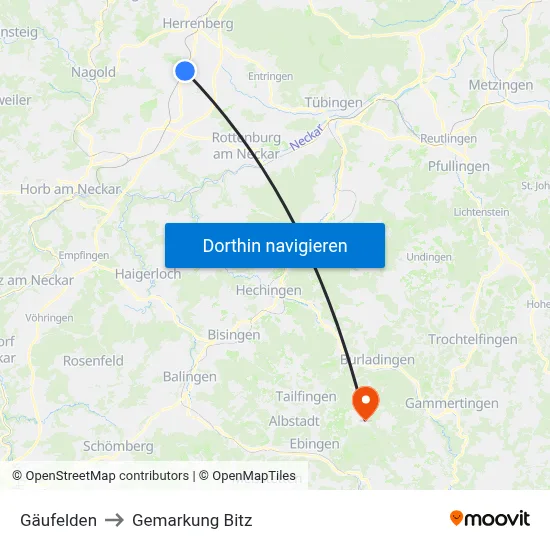 Gäufelden to Gemarkung Bitz map