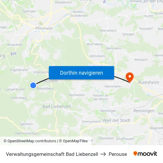 Verwaltungsgemeinschaft Bad Liebenzell to Perouse map