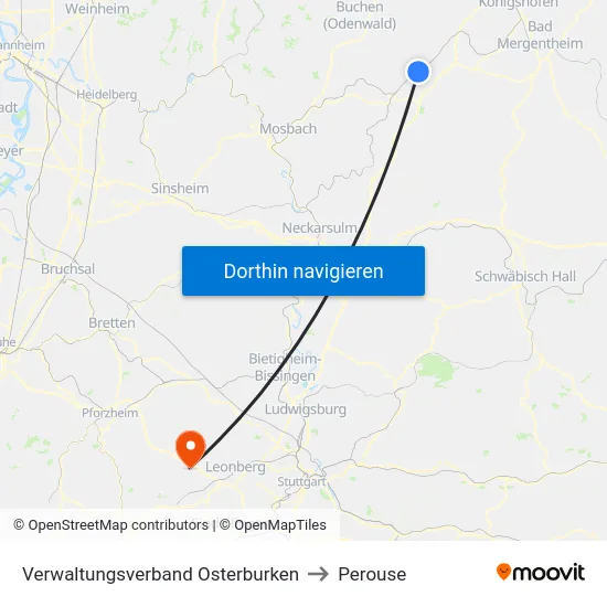 Verwaltungsverband Osterburken to Perouse map