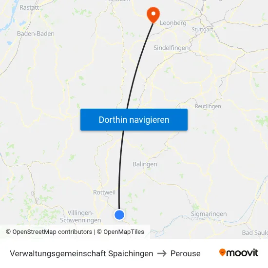 Verwaltungsgemeinschaft Spaichingen to Perouse map