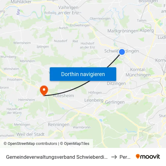 Gemeindeverwaltungsverband Schwieberdingen-Hemmingen to Perouse map