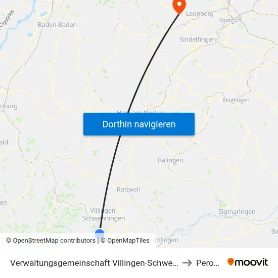 Verwaltungsgemeinschaft Villingen-Schwenningen to Perouse map