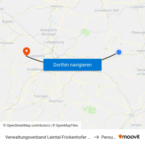 Verwaltungsverband Leintal-Frickenhofer Höhe to Perouse map