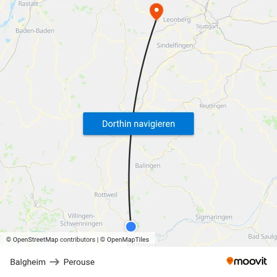 Balgheim to Perouse map