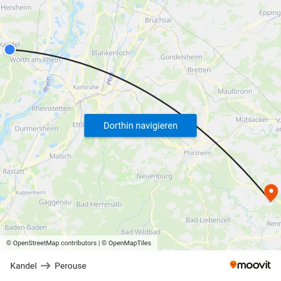 Kandel to Perouse map