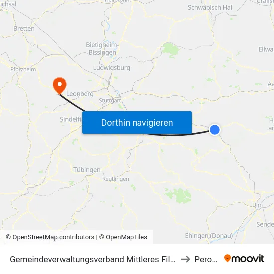 Gemeindeverwaltungsverband Mittleres Fils-Lautertal to Perouse map