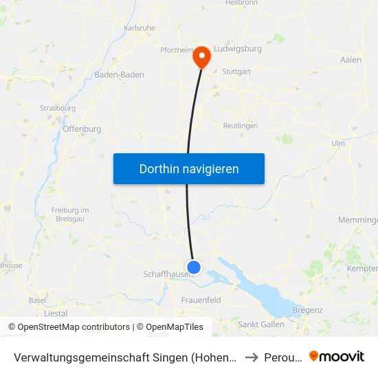 Verwaltungsgemeinschaft Singen (Hohentwiel) to Perouse map