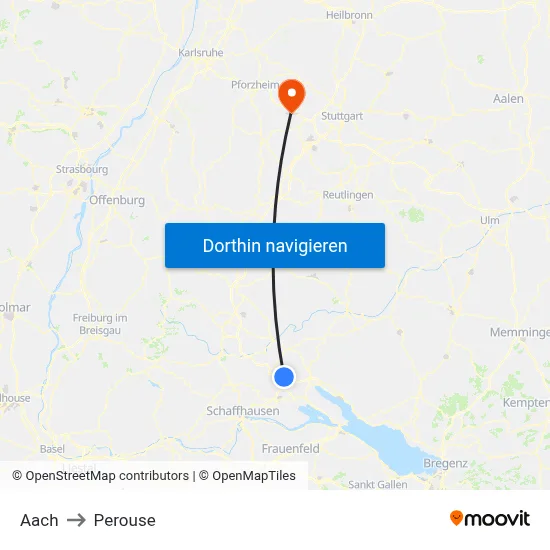 Aach to Perouse map