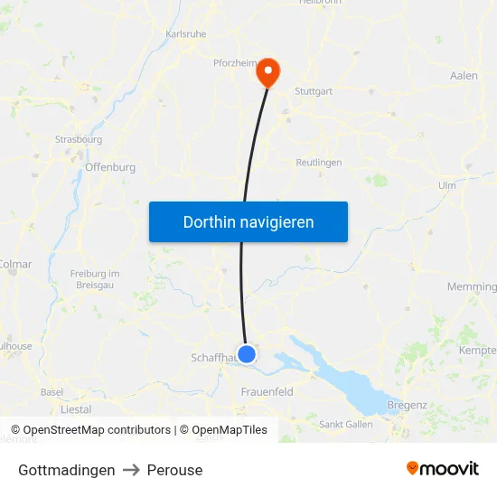 Gottmadingen to Perouse map