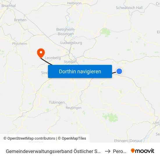 Gemeindeverwaltungsverband Östlicher Schurwald to Perouse map