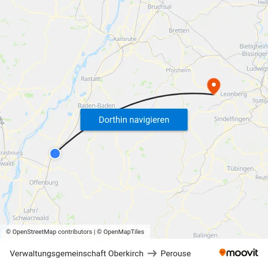 Verwaltungsgemeinschaft Oberkirch to Perouse map