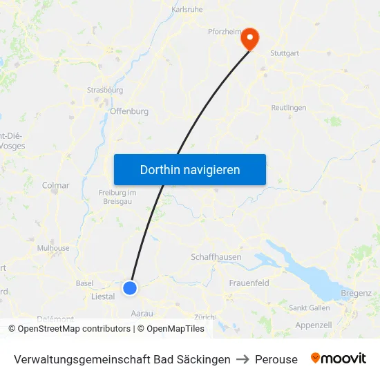 Verwaltungsgemeinschaft Bad Säckingen to Perouse map
