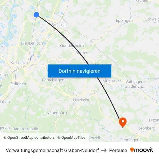 Verwaltungsgemeinschaft Graben-Neudorf to Perouse map