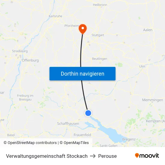 Verwaltungsgemeinschaft Stockach to Perouse map