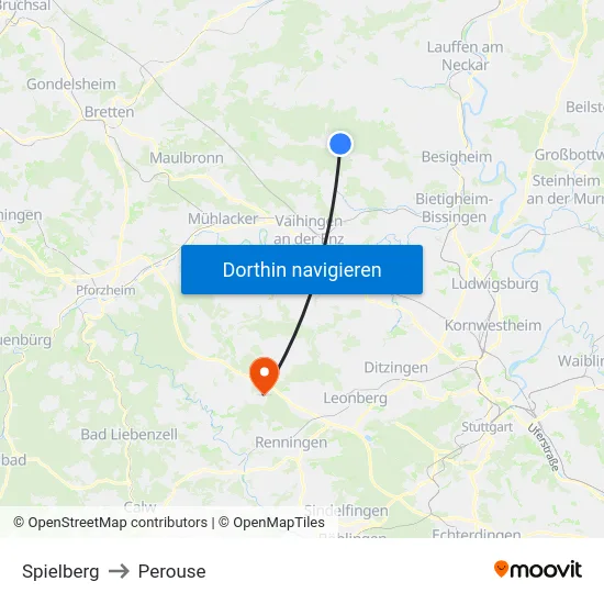 Spielberg to Perouse map