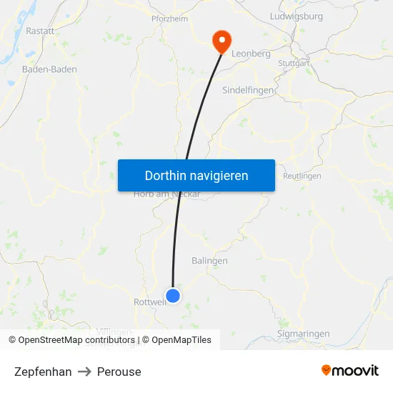 Zepfenhan to Perouse map