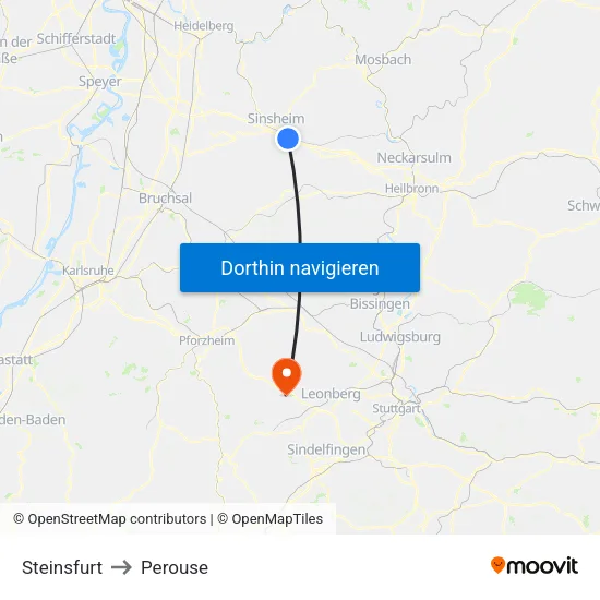 Steinsfurt to Perouse map