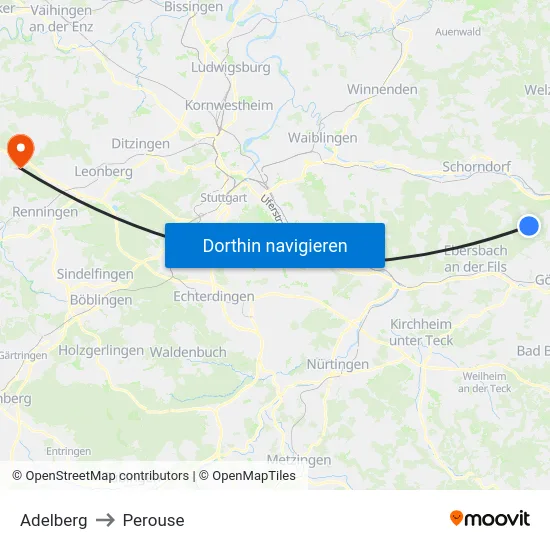 Adelberg to Perouse map