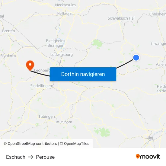 Eschach to Perouse map