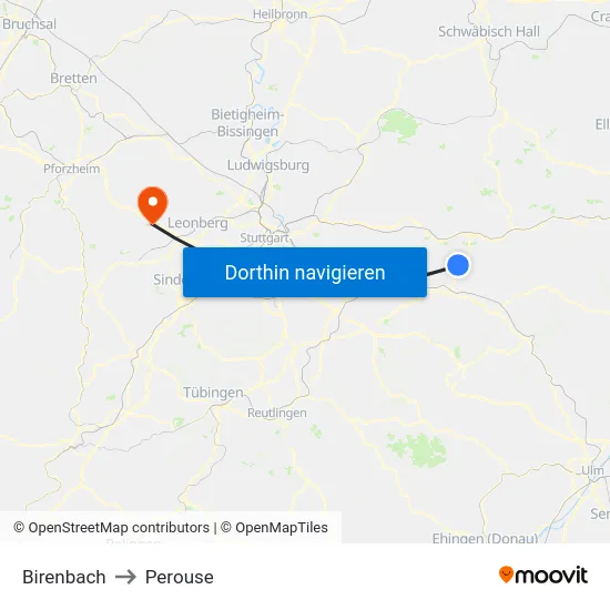 Birenbach to Perouse map