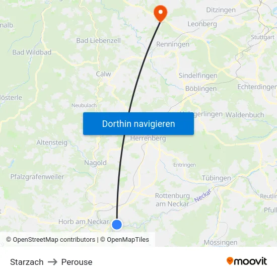 Starzach to Perouse map