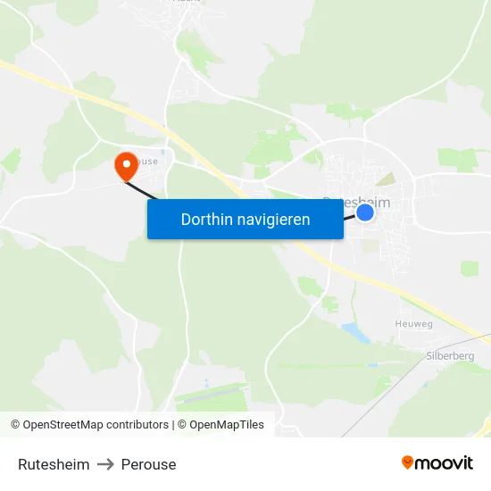 Rutesheim to Perouse map