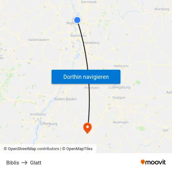 Biblis to Glatt map