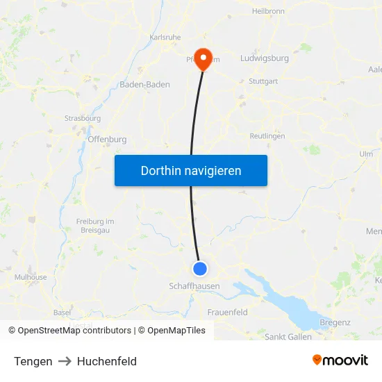 Tengen to Huchenfeld map