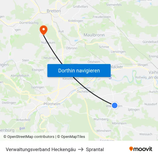 Verwaltungsverband Heckengäu to Sprantal map